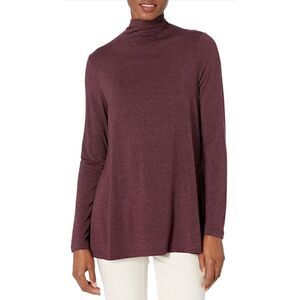 NWT! Daily Ritual Purple Heather Mock Neck Long Sleeve Top Small